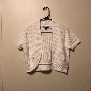 white half sleeve cardigan